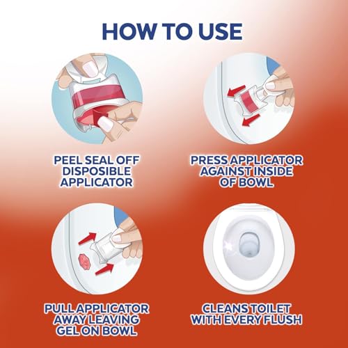 Lysol Click Gel Automatic Toilet Bowl Cleaner, Toilet Gel Stamp, Toilet Freshener, Bathroom Essentials, Refreshing Mango & Hibiscus Scent, 6 Count (Pack of 1)