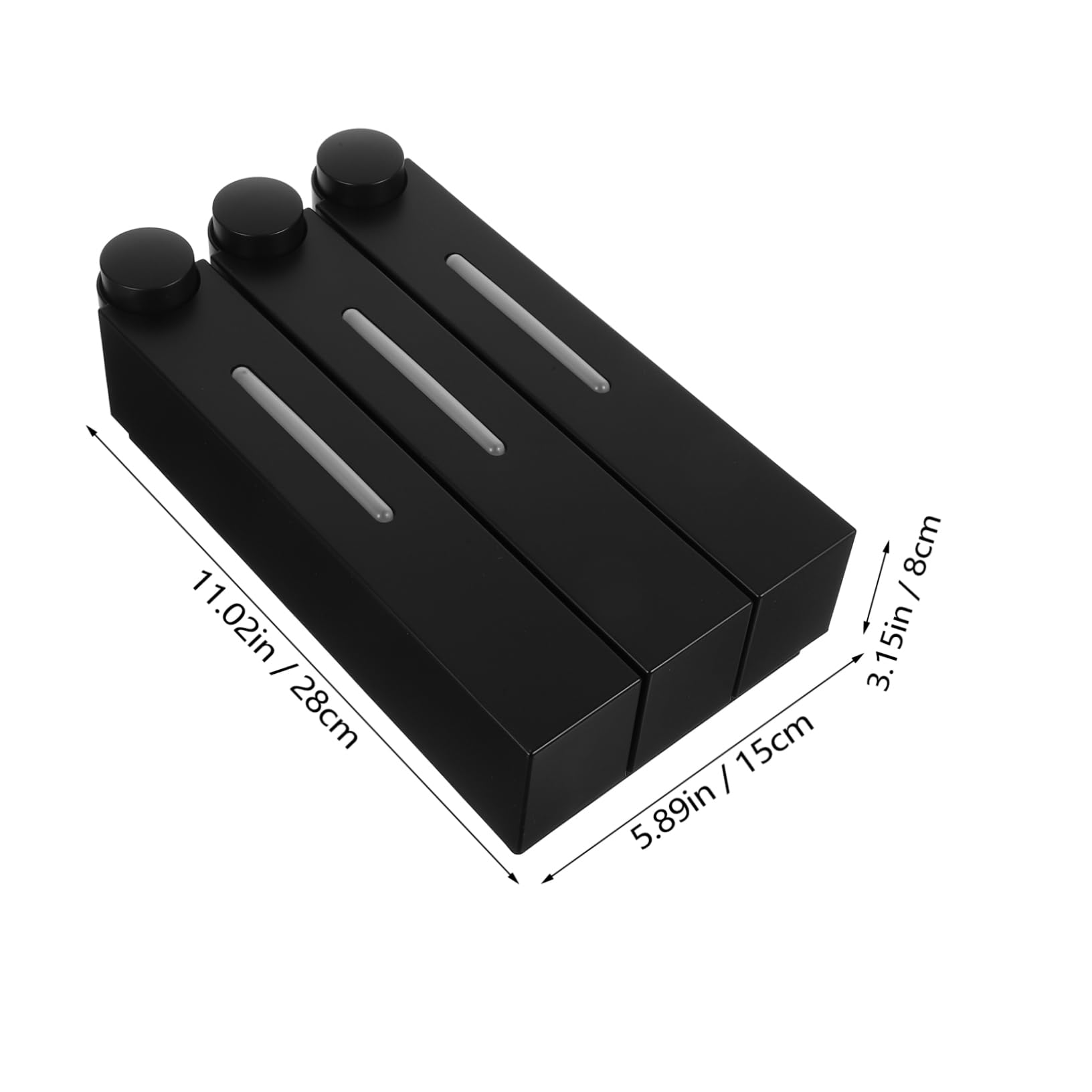 Dispenser da Muro per Doccia a 3 Scomparti in Abs e Pvc Nero, Design a Tenuta Stagna, Pratico per Shampoo, Balsamo e Detergente Liquido, per Bagno