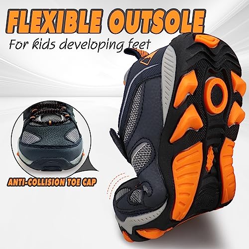 UOVO Boys Shoes Water Resistant Hiking Boots Kids Outdoor Walking Shoes Non Slip Ankle Athletic Sneaker Anti Collision Size 9.5 Toddler to 4.5 Big Kids3