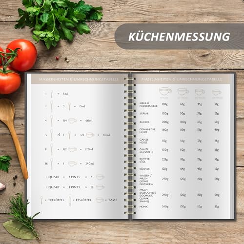 BIROYAL Rezeptbuch zum Selberschreiben A5, Kochbuch Selbst Schreiben, Rezeptbuch für 100 Lieblingsrezepte, Kochbuch zum Selberschreiben, Recipe Book Backbuch Schreiben, Rezepte Buch zum Ausfüllen