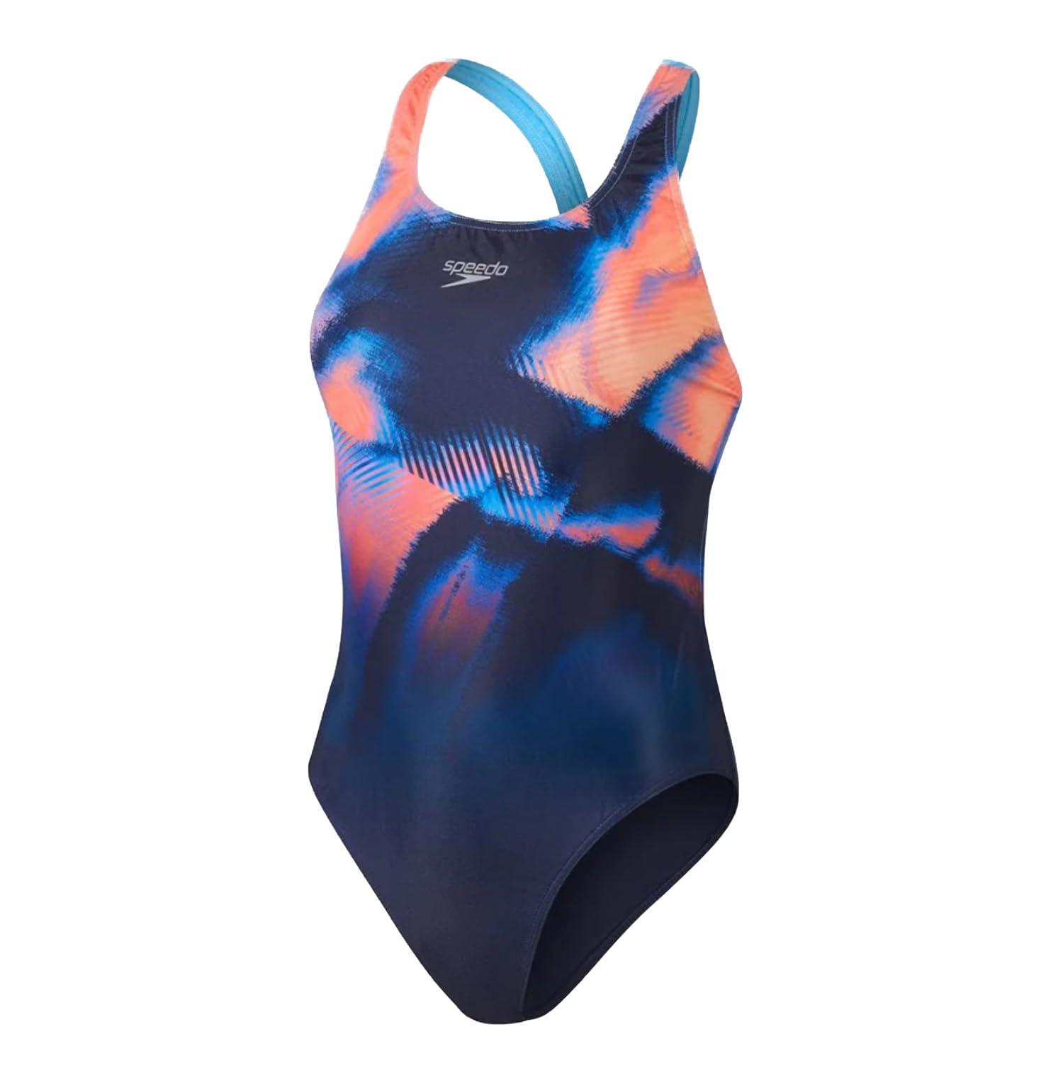 SpeedoWomen's Placement Digital Powerback Swimming Costume Navy Red