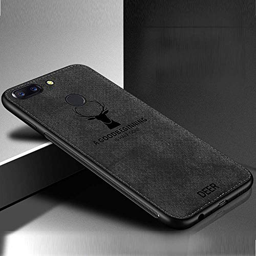 Image of Soft Texture Cloth Deer Pattern Protective Back Cover for Honor 9N Case Cover Dirt Resistant Anti-Shock Fabric Basic Cover with Honor 9N Phone Case - Black