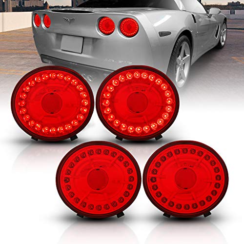 AmeriLite L.E.D Taillights All Red For Chevy Corvette/Covette Z06 - Passenger and Driver Side