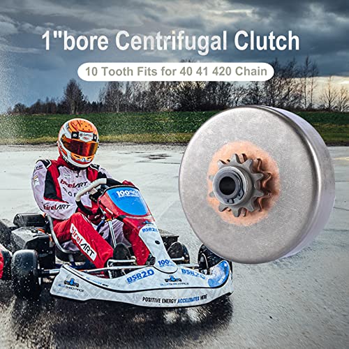 Batoneco 1" Centrifugal Clutch 1 Inch Bore 10 Tooth Fits #40/41 420 Chain For Go Karts Mini Bikes Lawnmower Heavy Duty Engines Up To 10Hp #TOP1
