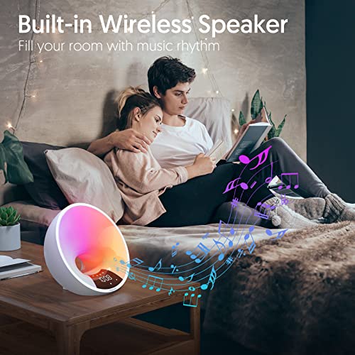 Magizard Sunrise Alarm Clock Wake Up Light With Sunrise Simulation, Smart Sunlight Clock With App/Voice Control, 4 Clocks, 7 Wake-Up/Snooze Sounds, 7 Natural White Noises, Fm Radio, Wireless Speaker #TOP5
