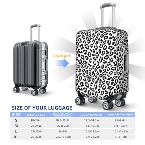 VOSERY Luggage Cover Protector Suitcase Cover - white black Leopard fashion High Elasticity Suitcase Covers Protector for Luggage (No Luggage)2