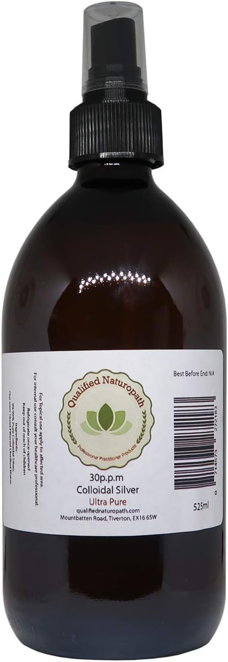 Colloidal Silver Spray 30ppm – 525ml x1 – in Glass Bottle with Atomiser Top