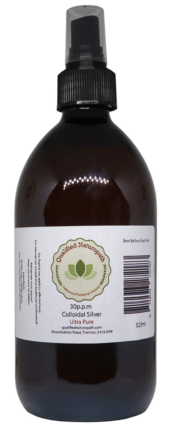 Colloidal Silver Spray 30ppm – 525ml x1 – in Glass Bottle with Atomiser Top