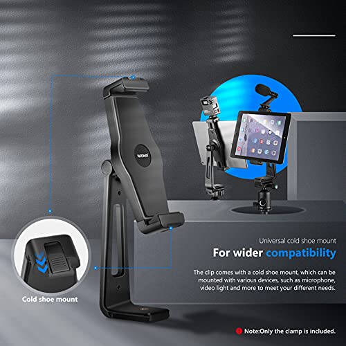 NEEWER Tablet-Stativhalterung Adapter, um 360°drehbarer Universal-Tablet-Klemmhalter für iPad, Galaxy-Tab und andere… – Bild 4