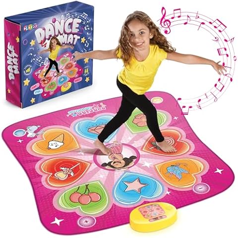Play22 Dance Mat for Kids - Best Birthday Gifts for Girls & Boys Electronic Dance Game Toy for Kids, Adjustable Volume, 5 Levels - Dance Pad with LED Lights & Built-in Music for Ages 3-12 Years Old Cover