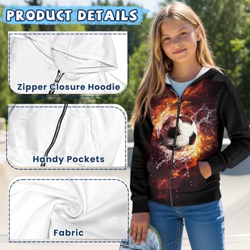 Hoodies for Boys Girls Printed Hooded Sweatshirts with Pockets Long Sleeve Pullover Top Hooded Jacket for Fall 6