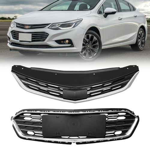 Image of Front Hood Bumper Grill For Chevy Cruze Upper Lower Mesh Grille Replacement 2016 2017 2018