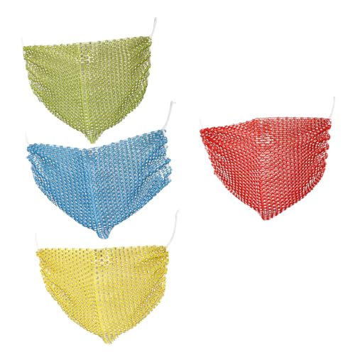 NAMOARLY 4pcs Rhinestones Fishnet Pattern for Masquerade Balls Mardi Gras Halloween Comfortable Abs Plastic