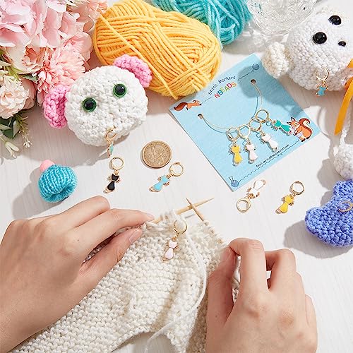 NBEADS 24 Pcs 6 Colors Cat Stitch Markers - Image 3