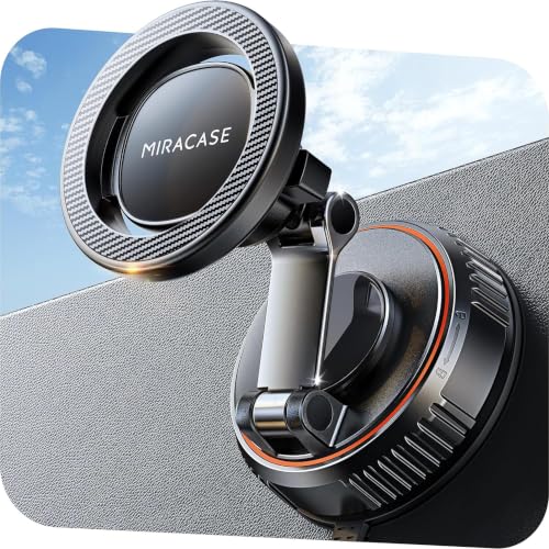 Image of Miracase for MagSafe Car Mount[3600gf Strong Magnet & 89+LBS Suction Base]Vacuum Magnetic Phone Holders for Your Car, 360 Adjustable Dashboard & Windshield Mount with Dash Accents for All Smartphones