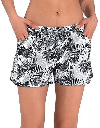 Image of Womens Swim Shorts UPF50+ Board Shorts Quick Dry Beach Shorts Drawstring Sports Summer Bottom