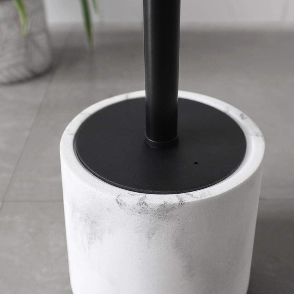 Escobilla WC Escobillero Y Soporte De Imitación De Mármol con Tapa Escobilla De Inodoro con Mango Sólido Y Cerdas Duraderas para La Limpieza del Baño Escobilla de Baño