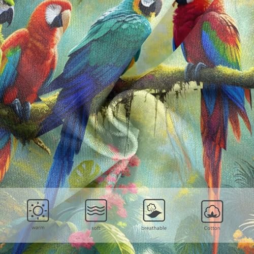 Toddler Briefs, Tropical Flower Parrot Cotton Girls Underwear, 2T–8 Years3