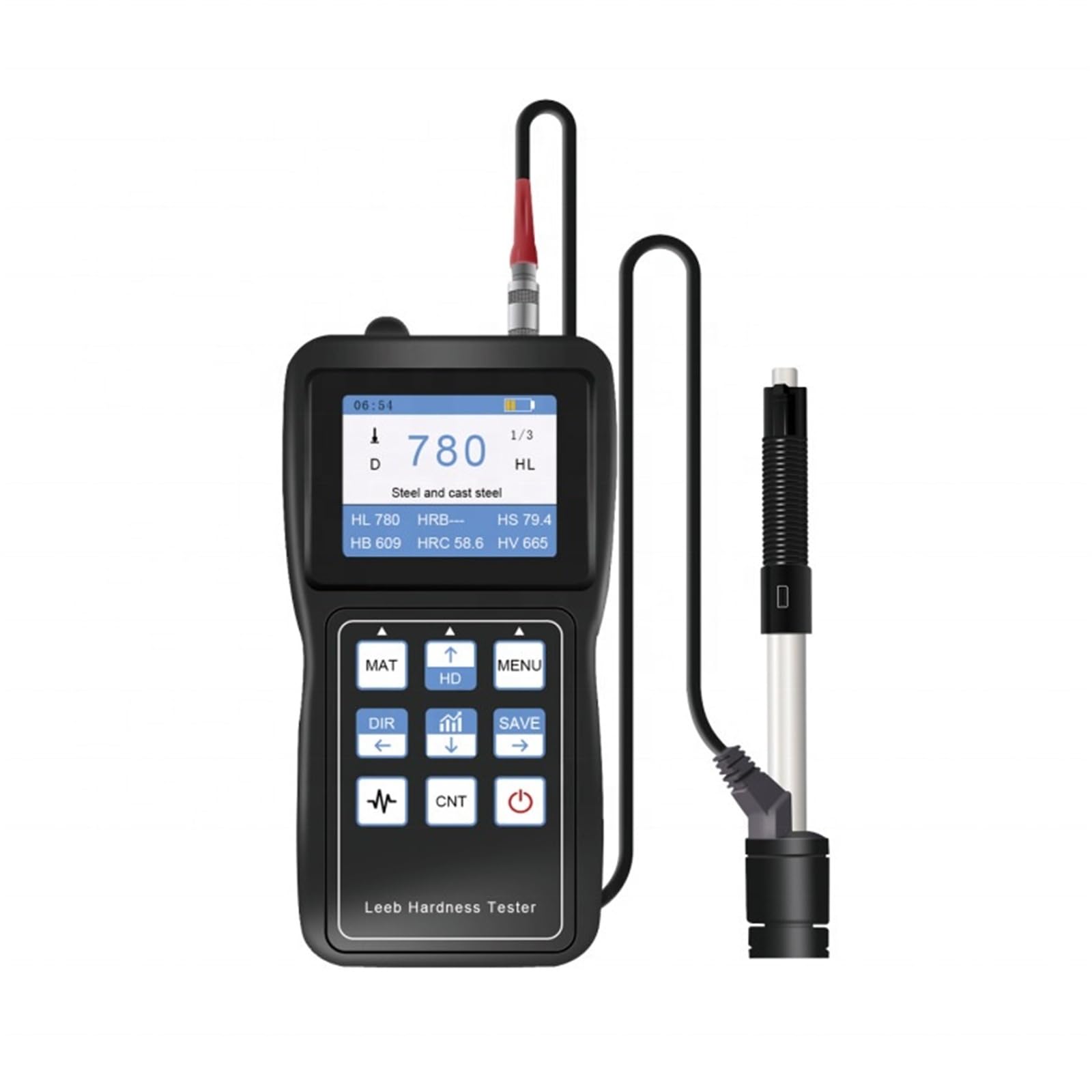 Hardness Tester, Color Screen Impact Waveform Durometer Digital Portable Hardness Meter Metal Leeb Hardness Tester