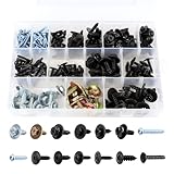 Wuyaoyao 160PCS 14 Sizes Metal Car Screw Body Bumper Hood Retainer Clips with...