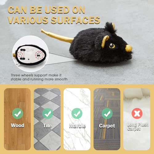Souris mobile rechargeable pour chat d'intérieur contre l'ennui