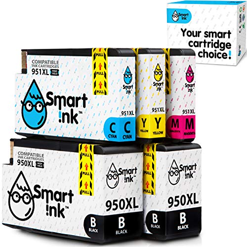 Smart Ink Reemplazo Compatible del Cartucho de Tinta HP 950XL 951XL 950 XL 951 XL High Yield 5 Pack (2Black & C/M/Y) Cartuchos para HP Officejet 8100 8600 8610 8620 8630 8640 8660 8615 8625 251DW
