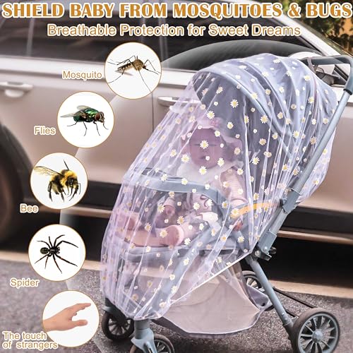 image for Sysmie Baby Stroller Mosquito Net (2 Pack) - Durable Mesh Protection f