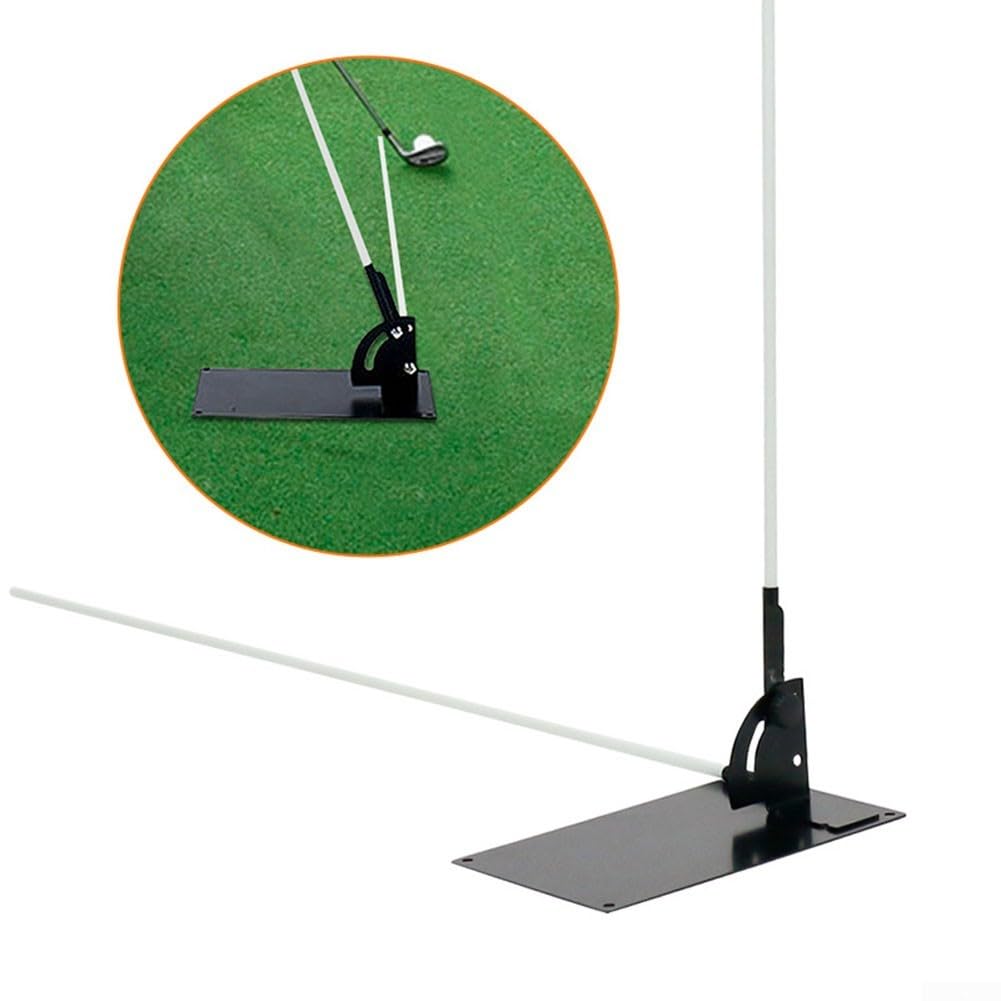 Placa de alineación de entrenador de swing de golf, soporte de palo de ángulo ajustable para calibración de columpio, ayuda de estabilidad de base de hierro pesado para práctica, color