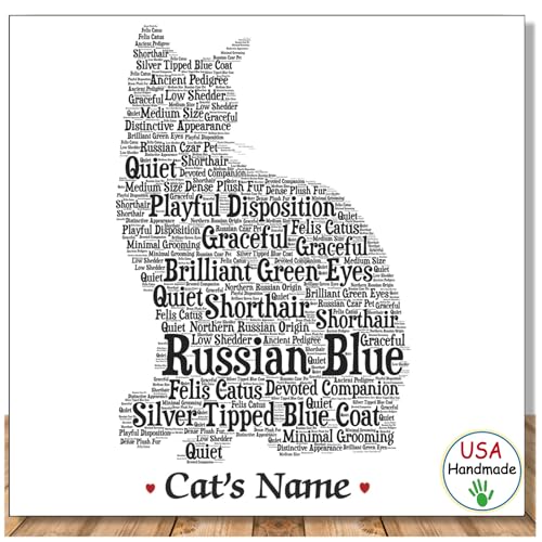 PetArt.us Russian Blue Custom Pet Print Gift for Cat Lovers