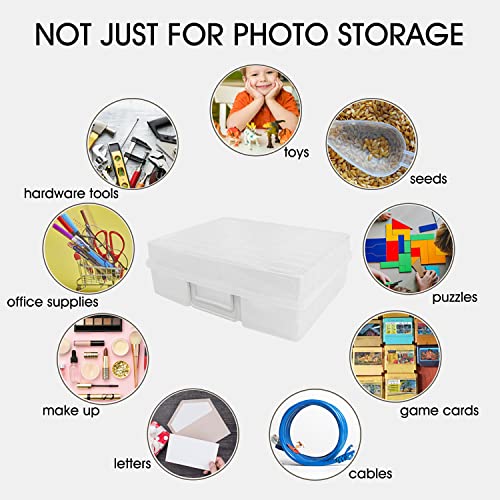 Naivees Photo Storage Case 4\" x 6\" Photo Case-16 Inner Photo Organizer Boxes Craft Keeper Photo Storage Containers Box for Photos, Pictures,Art (Transparent ×2) - Thumbnail 5