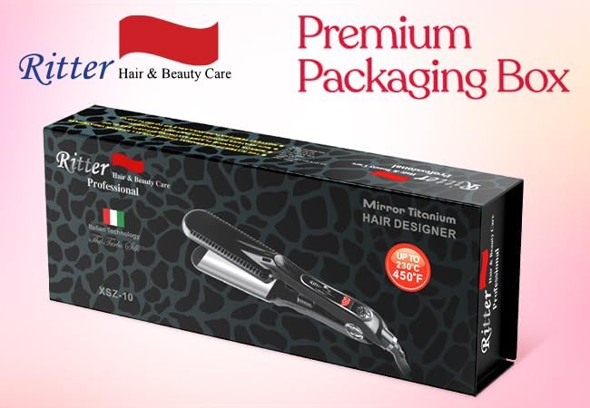 Ritter Professional Salon-Grade Wet to Dry Hair Transformation System - 480°F MCH Technology, Mirror-Finish Titanium, 1.75” Plates - Image 6