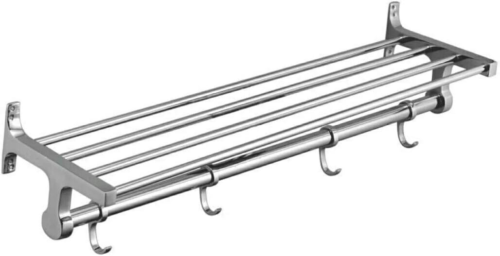 deeplax sada stainless steels towel rack set/shelves/adhesive/holder/stand/hanger/rail/bar/robe for bathrooms chrome finished 18 inches (1.5feet) set of 1