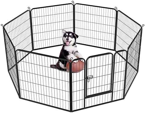 Yaheetech 2 Panel Dog Playpen Foldable Pet Puppy Pen Metal Exercise Barrier for Small Animals Cat Rabbit Run Fence Indoor/Outdoor 100cm High
