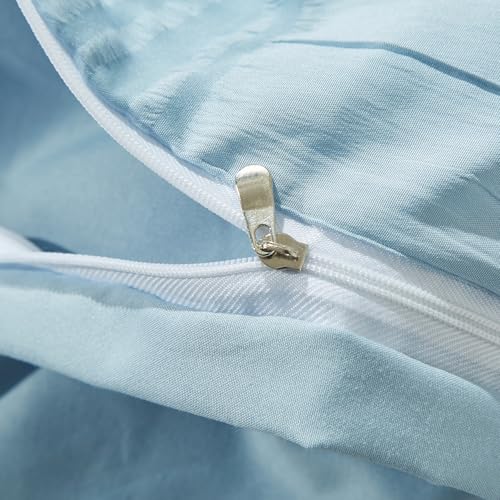 Ropa de cama de 155 x 220 cm de microfibra seersucker romántica con 3 piezas 6