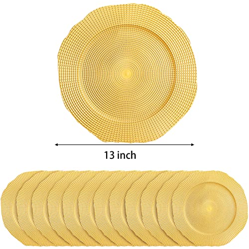 Platos cargadores TOPZEA 13 pulgadas dorados pack 12 miniatura 2
