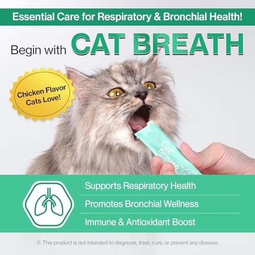 Cat Breath Bronchial Supplements Cat Sneezing Treatment Asthma Cold Cough Nose Relief Respiratory&Immune Support with TF-343-30 lickable Formula Individually Packaged, Chicken (1 Pack) - Image 4