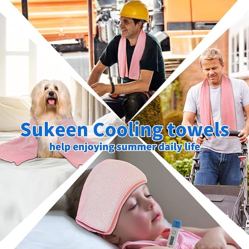 Image of KUEN [4 Pack] Cooling Towel (40 inchx12 inch), Ice Towel, Soft Breathable Chilly Towel, Microfiber Towel for Yoga, Sport, Running, Gym, Workout,Camping, Fitness, Workout & More Activities