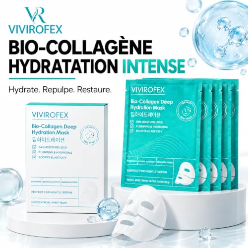 VIVIROFEX Masques Collagene Visage, Masque Visage Hydrogel, Mask Collagène – vue 2