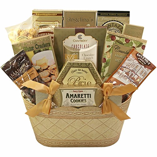 Golden Elegance Gourmet Food and Snacks Gift Basket