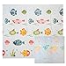 CCLIFE Alfombra de Juegos Reversible Colchoneta Infantil Plegable.Alfombra de Juegos de XPE, Colchoneta de Juegos Plegable, Alfombra de Doble Cara, Impermeable, No tóxico, Color:Mapa del mundo con Pez