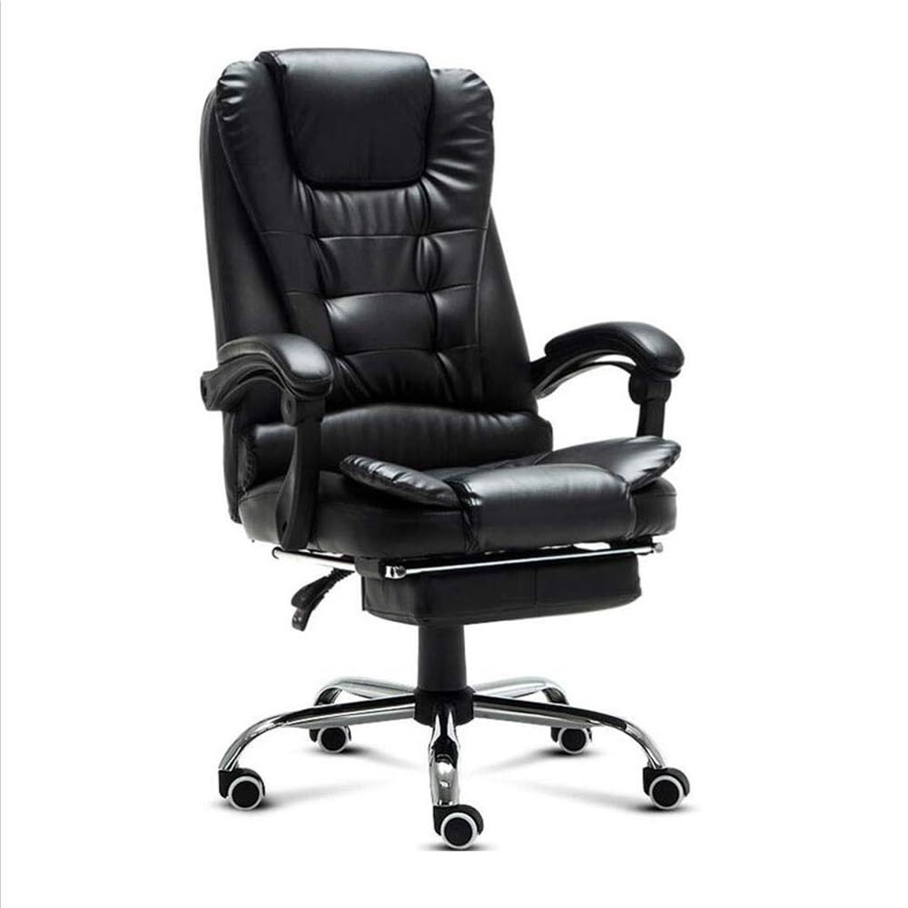 HTTGDGDH Ergonomic Executive Office Chair - Adjustable Height Swivel Pu Leather Design Footrest Lumbar Support Tilt Function - Ideal For Home & Office Comfort,