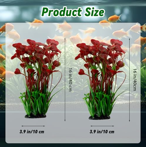 Image of kathson Tall Plastic Aquarium Plants,16 Inches Artificial Plant for Fish Tank Large Silk Aquarium Plants Decor Freshwater and Saltwater Fish Tank Seaweed Decorations for Small Tanks