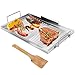 Produktbild CestMall BBQ Grill pfanne, Grill-Deckel Edelstahl BBQ Grill Wok BBQ-backen-wannen mit Griffen für Barbecue im freien gemüse meeresfrüchte Fleisch Kochen