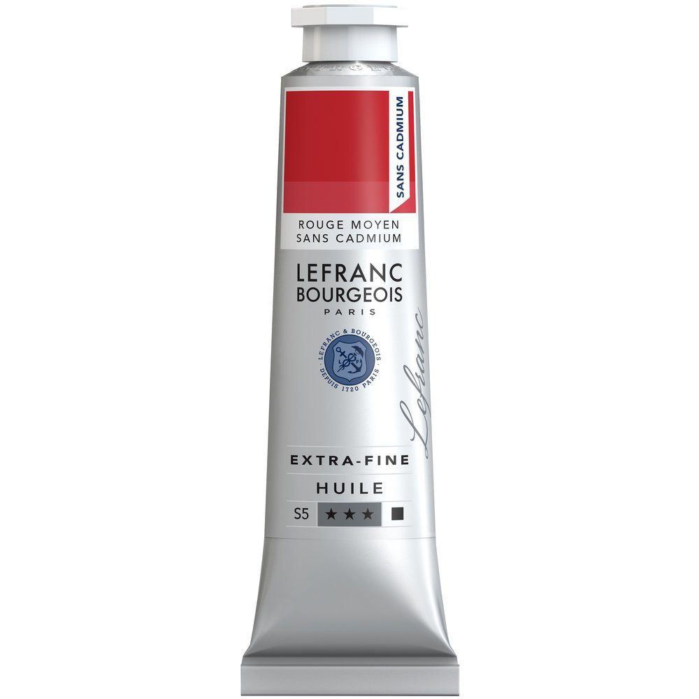 Lefranc Bourgeois Extra-Fine Oil Paint, Artists Quality, Cadmium-Free Red Medium, 40ml Tube
