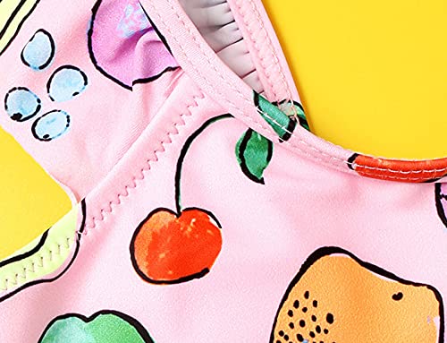 One Piece Fruit Print Swimsuit for Girls Toddler Cute Sweet Swimwear Sleeveless Beach Pool Party Bathing Suit3