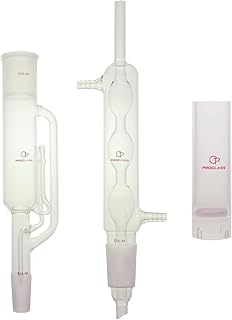 Proglass Glass Soxhlet Extraction Apparatus Set 34/45 with Soxhlet Extraction Tube, Allihn Condenser and Extraction Thimble (Pack of 3)