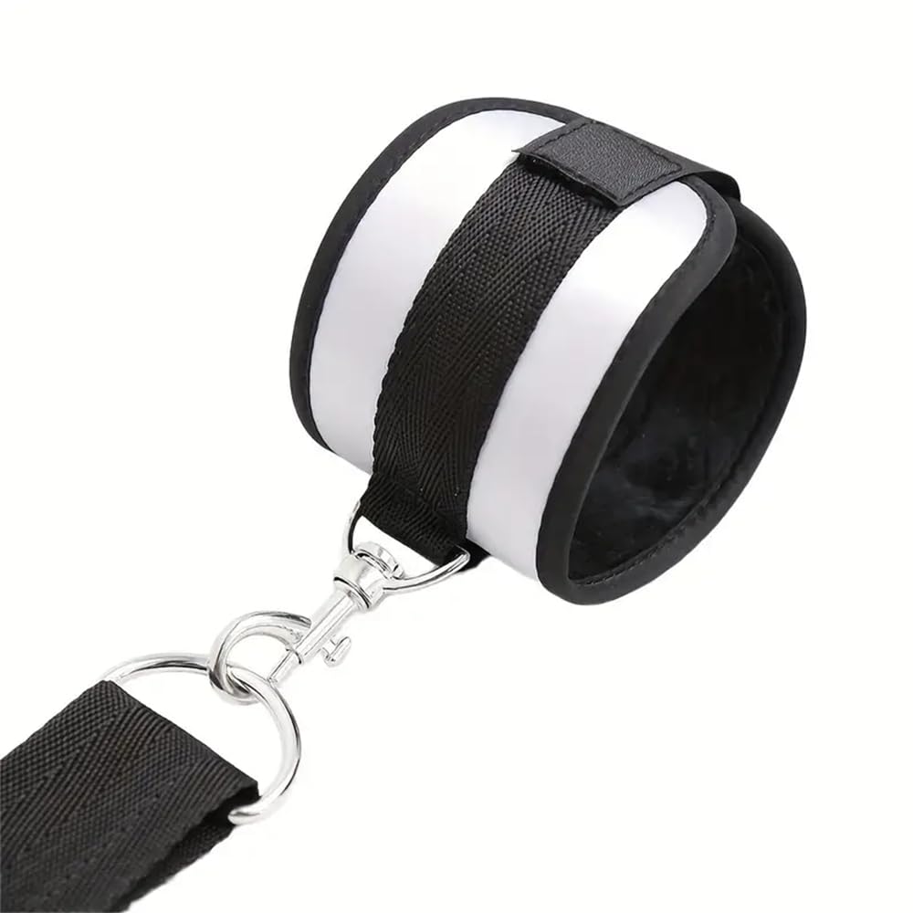 1 paio di polsini per porta in nylon nero con attrezzi per esercizi di porta attaccati