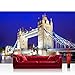 Produktbild Vlies Fototapete 416x254cm PREMIUM PLUS Wand Foto Tapete Wand Bild Vliestapete - London Tapete London Tower Bridge City Miasto Skyline blau - no. 1221