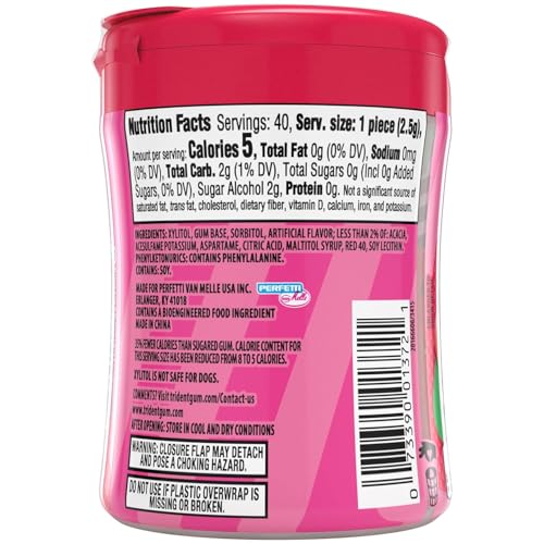 Image of Trident Vibes STRAWBERRY LOLLIPOP Sugar Free Chewing Gum, 40 Piece Bottle (Pack of 3)