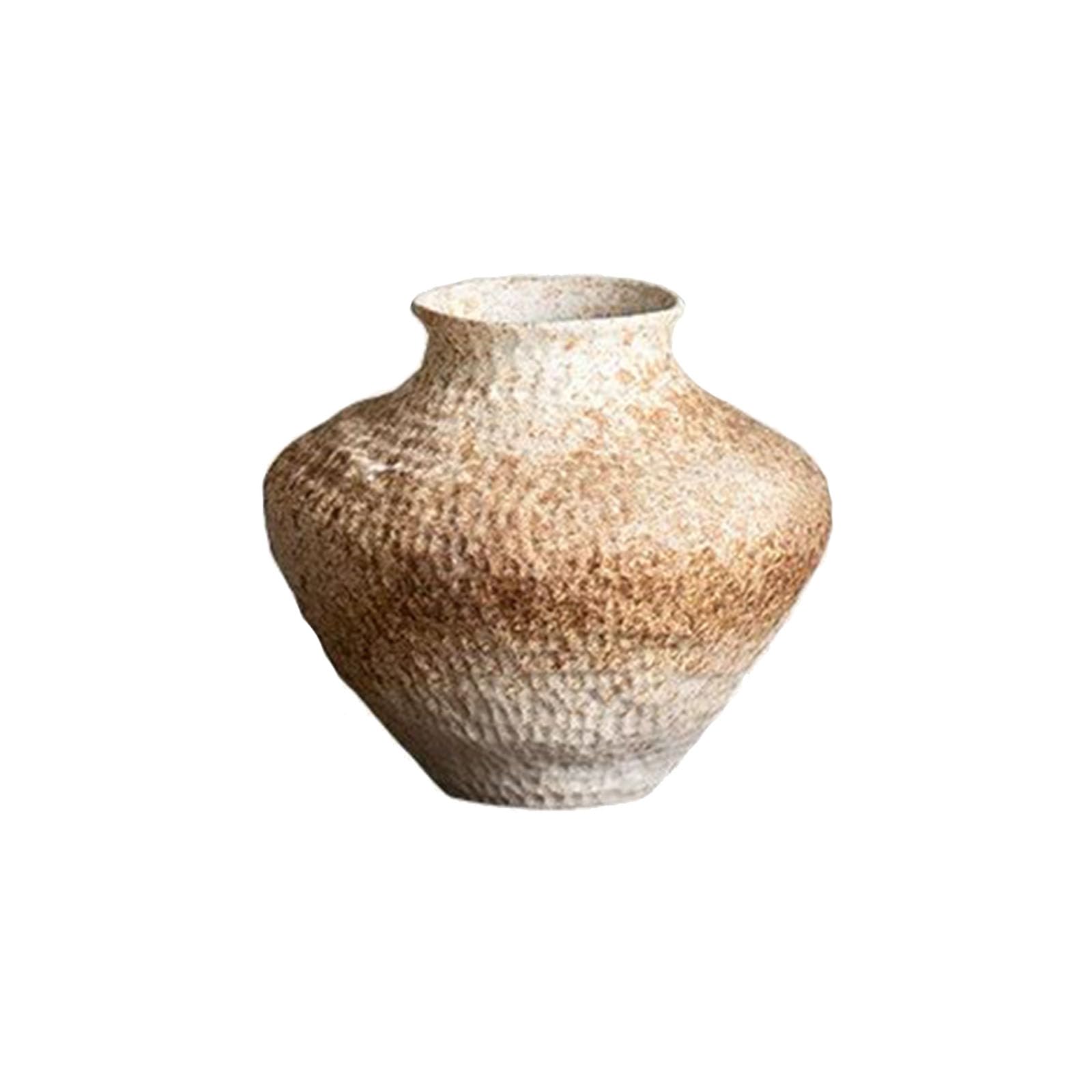Vintage Countertop Ceramic Vase, Simple Dried Flower Vase, Decoration for Living Room, Bedroom, Study, Entrance Hall, Hotel, Farmhouse(Size:30 * 30 * 28CM,Color:Natural color C)
